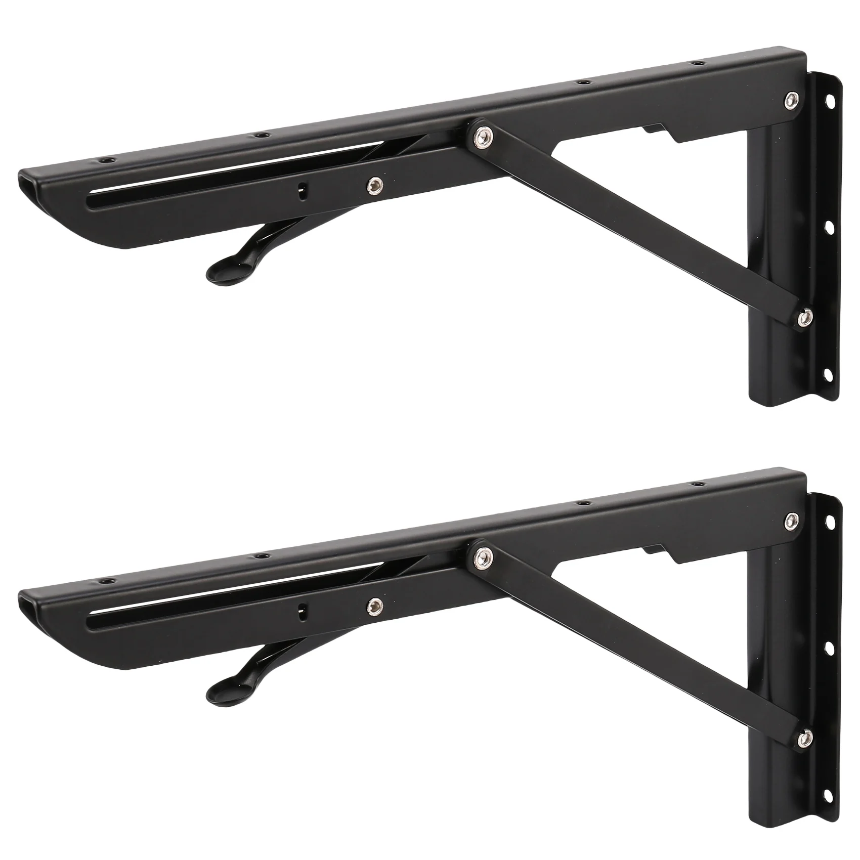 NEW HOT In Stock-2Pcs 12Inch Folding Shelve Brackets Heavy Duty Metal Shelving Support Bracket Wall Mounted Floating Shelve Brac