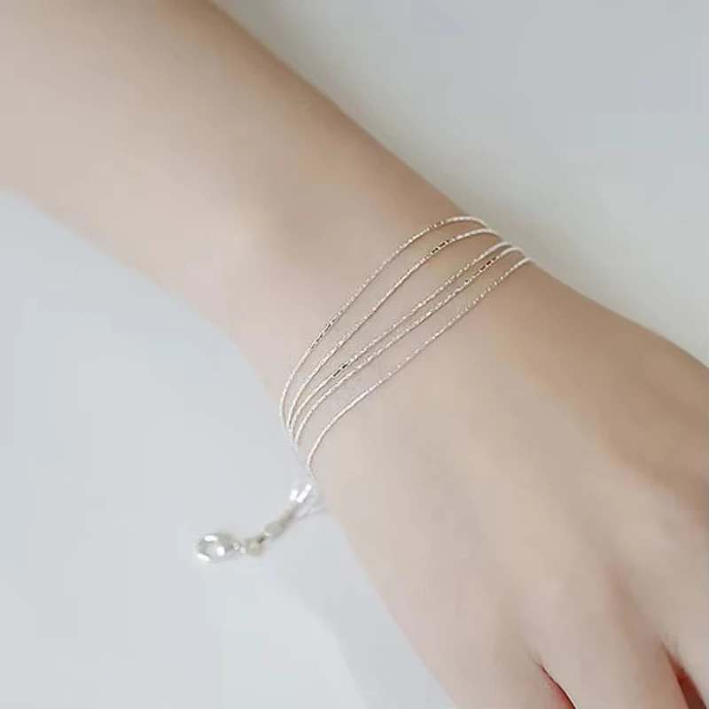Personality New Art 925 Sterling Silver Jewelry Female Simple multilayer Popular Bracelet