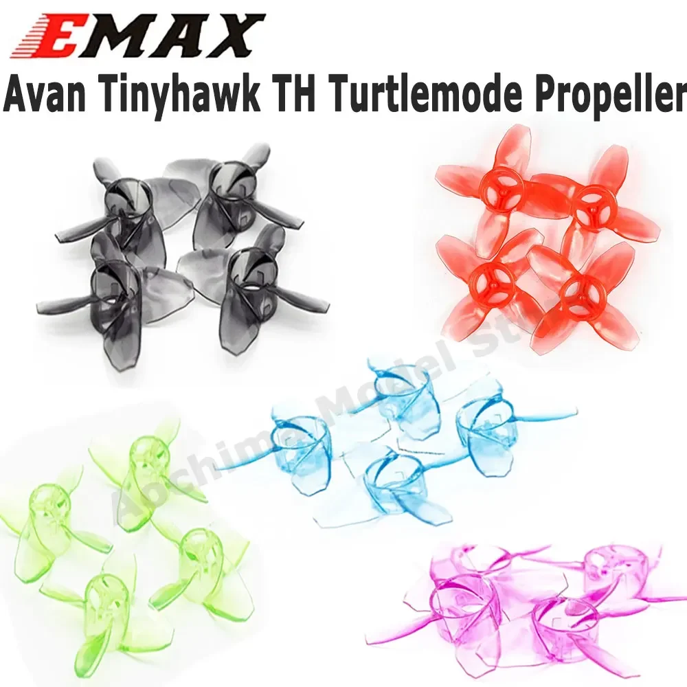 4 paia EMAX Avan Tinyhawk TH turtemode elica 4CW + 4CCW 4-Paddle 40mm puntelli per Indoor Flying 08025 Motor