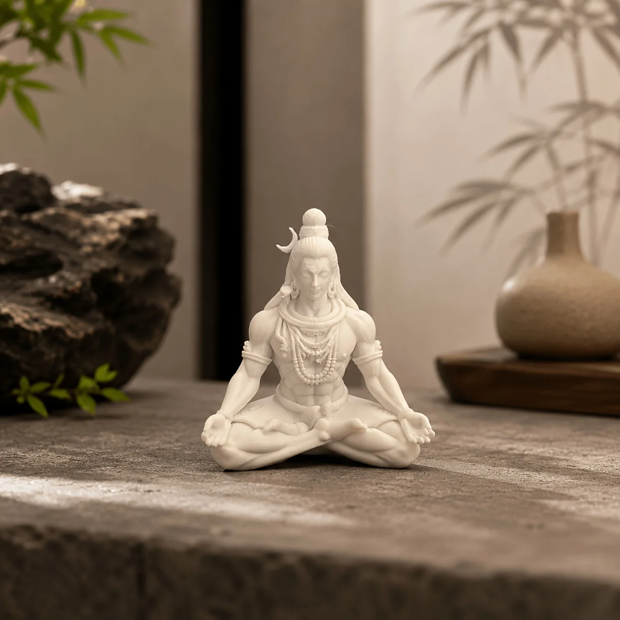 Shiva Statue Meditation Pose Hindu God PLA Figurine Yoga Room Desktop Decor Diwali Religious Ornament Study Room Decoration
