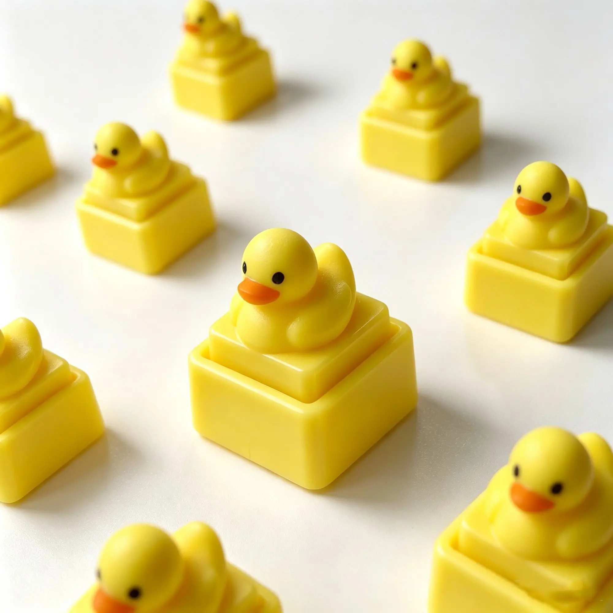 Cute Yellow Duck Press Keychain Funny Fidget Toy Stress Relief Desktop Ornament Creative Portable Pendant Gift For Men Women