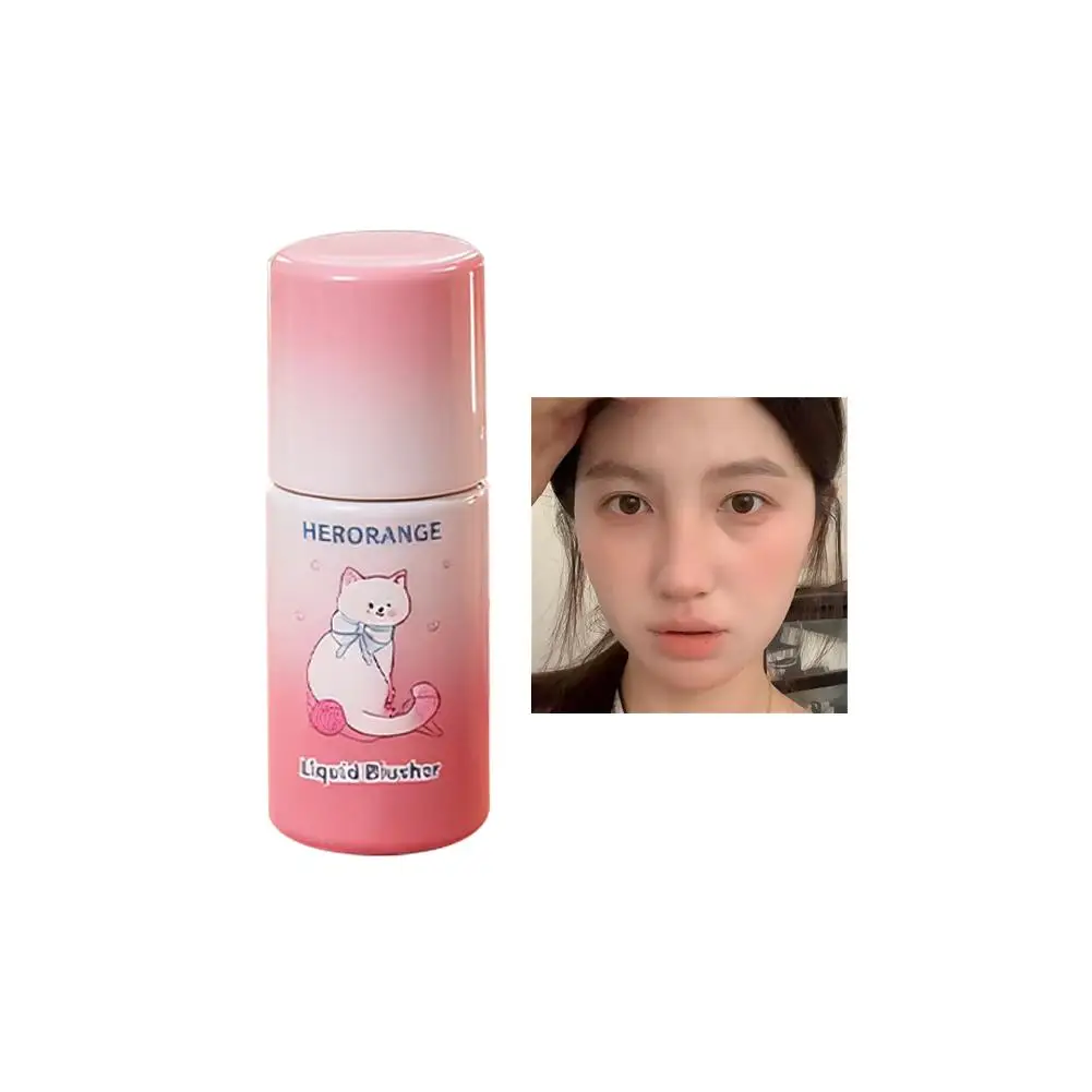 1 stks Vloeibare Blush Facial Matte Make-up Blusher Met Spons Borstel Tip Blijvend Gemakkelijk Te Kleur Make Up Fluwelen Rouge Cosmetica
