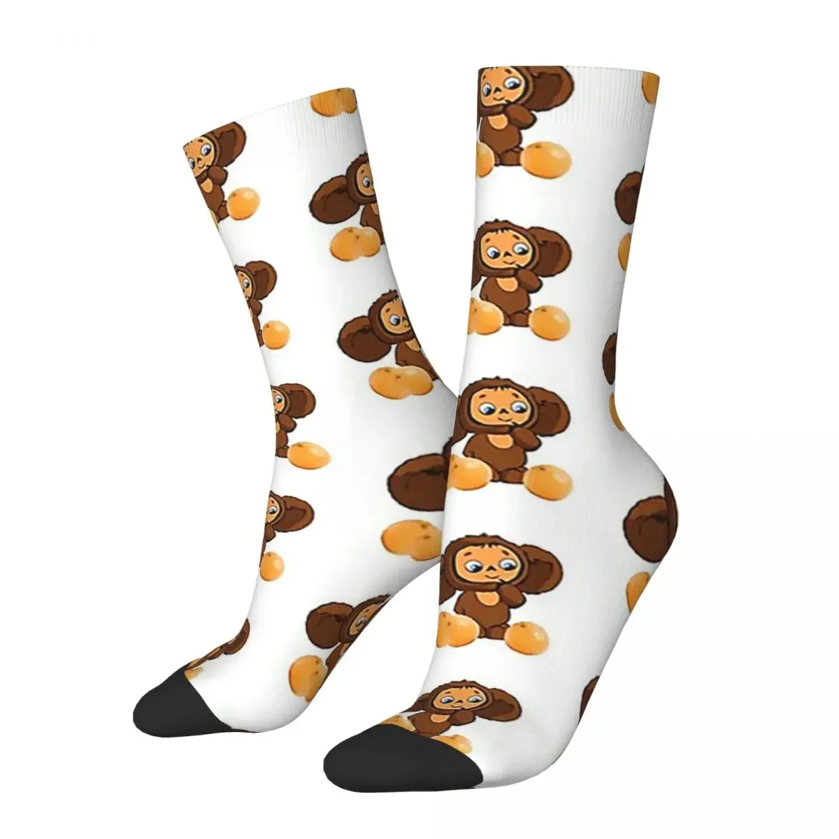 Chaussettes Cheburashka Harajuku pour hommes et femmes, bas super doux, chaussettes longues toutes saisons, accessoires pour cadeaux