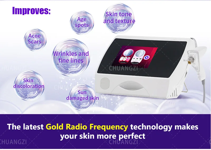 2 In 1 Fractional RF Microneedling Machine Portable Radio Frequency Skin Tightening Device With Cold Hammer For Face Neck Stretc