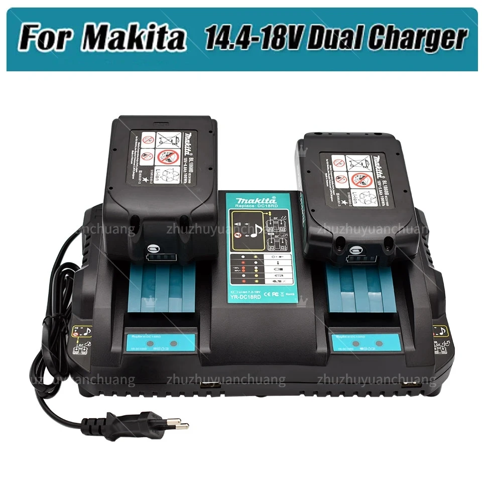 Original Dual USB Port charger for Makita Battery Charger 14.4V 18V BL1860 BL1415 BL1430 BL1830 BL1840 BL1850 BL1845