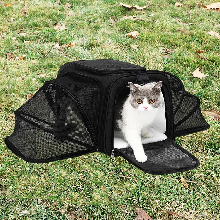 Bolsa de Transporte para Gatos, Portátil y Extensible, Bolsa de Viaje para Mascotas, Perros Pequeños y Gatos, Bolsa de Transporte para Mascotas en Auto