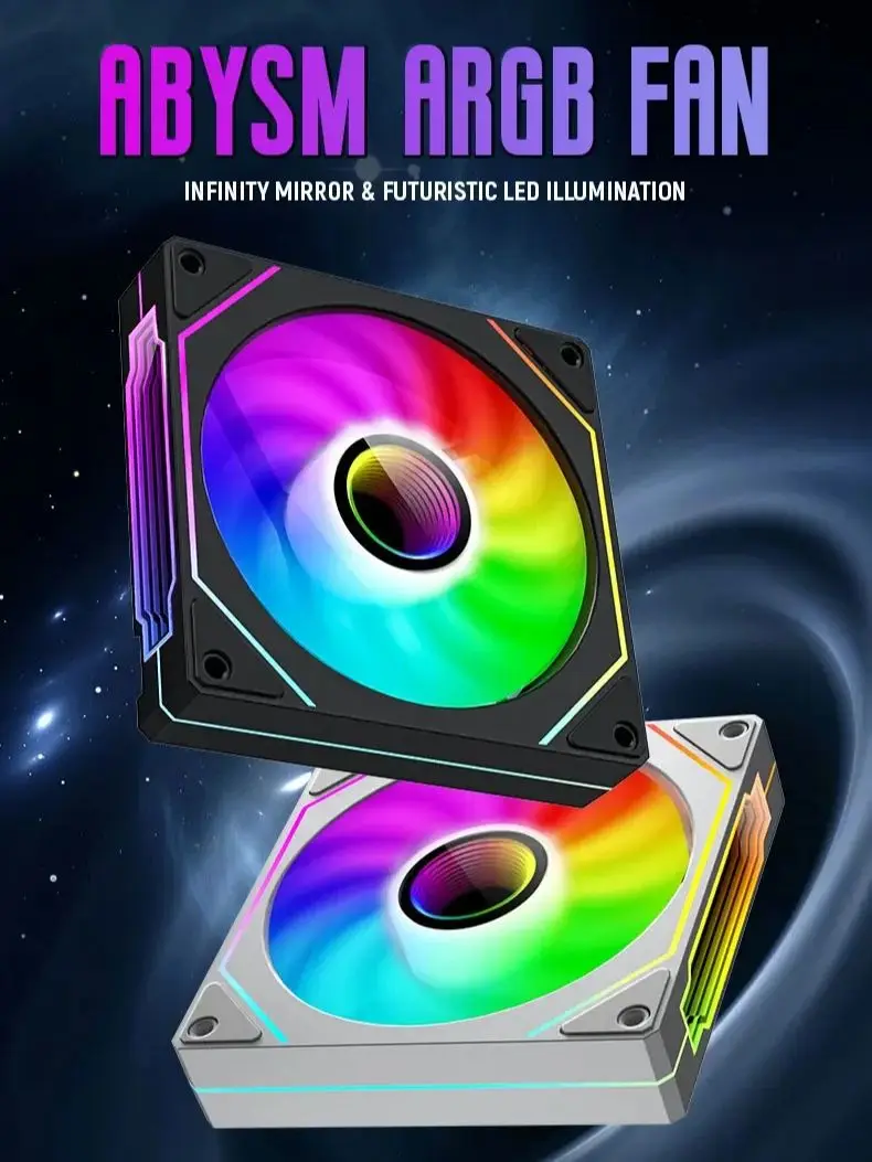 UPSIREN UF-1 PRISM 4 PRO Wentylator do obudowy komputera 12 cm ARGB 4-pinowy cichy wentylator chłodzący PWM 12V Duża objętość powietrza 45,2CFM/600-1500RPM — zdjęcie 2