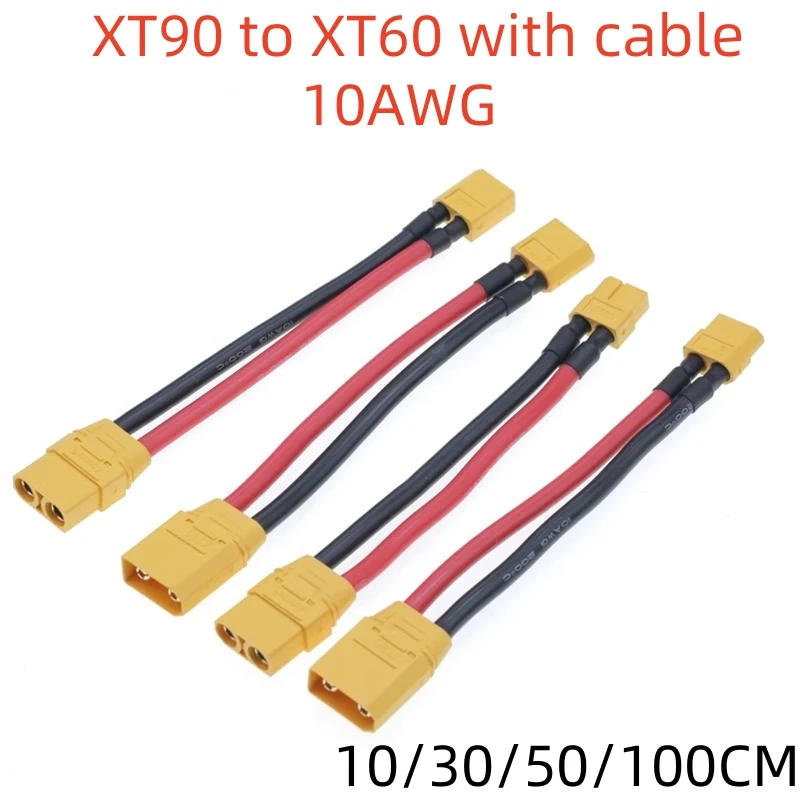 XT60 Female to XT90 Male Adapter Cable Male and Female Plug Extension Cable Model Aircraft High Temperature Soft Silicone Cable