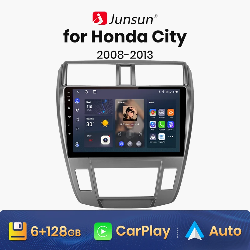 

Автомагнитола Junsun V1 для Honda City 2008 2009-2013, 4G, GPS