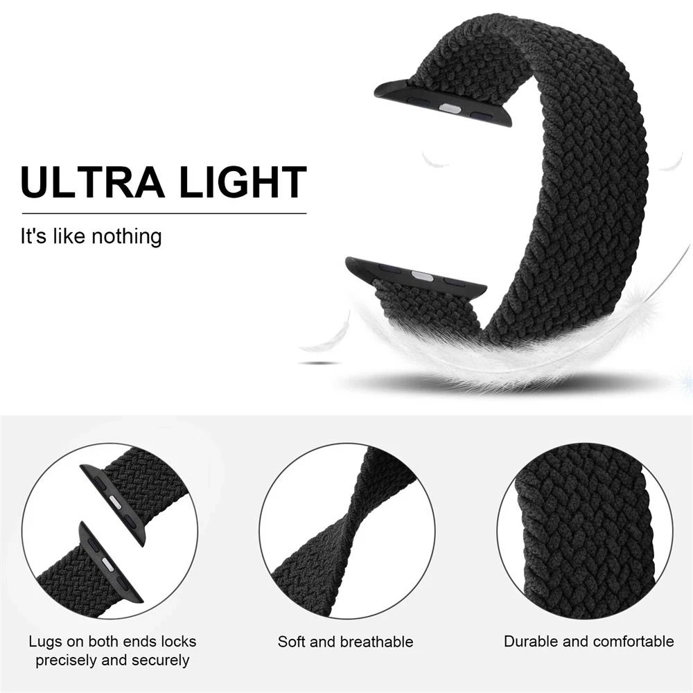 حزام حلقة مضفر لساعة أبل 44 مللي متر 40 45 41 46 42 38 Ultra 2 49 مللي متر سوار correas iWatch سلسلة 10 9 8 7 6 5 4 3 se #3