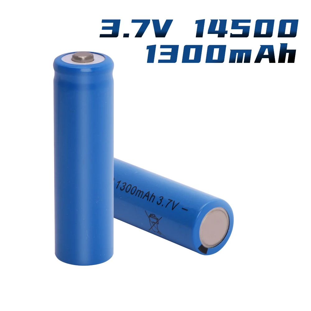 1–5 Stück 1300 mAh 3,7 V 14500 Li-Ionen-Akkus AA-Batterie Lithiumzelle für LED-Taschenlampe, Scheinwerfer, Taschenlampe, Maus