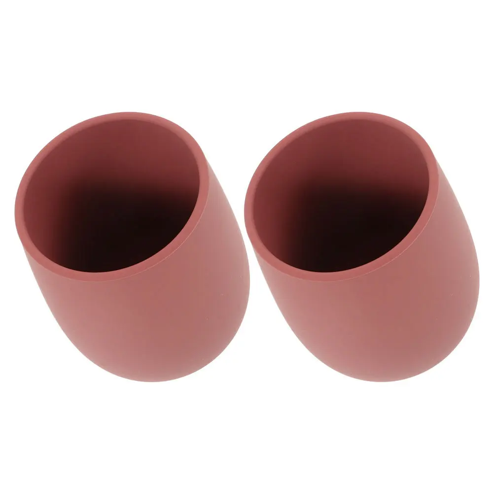 2 Stück Baby-Trainingsbecher, Silikon-offener Becher für Kleinkinder, langlebig, hitzebeständig, leicht zu reinigen, sicher, kleine Hände, Silikonbecher für Babys