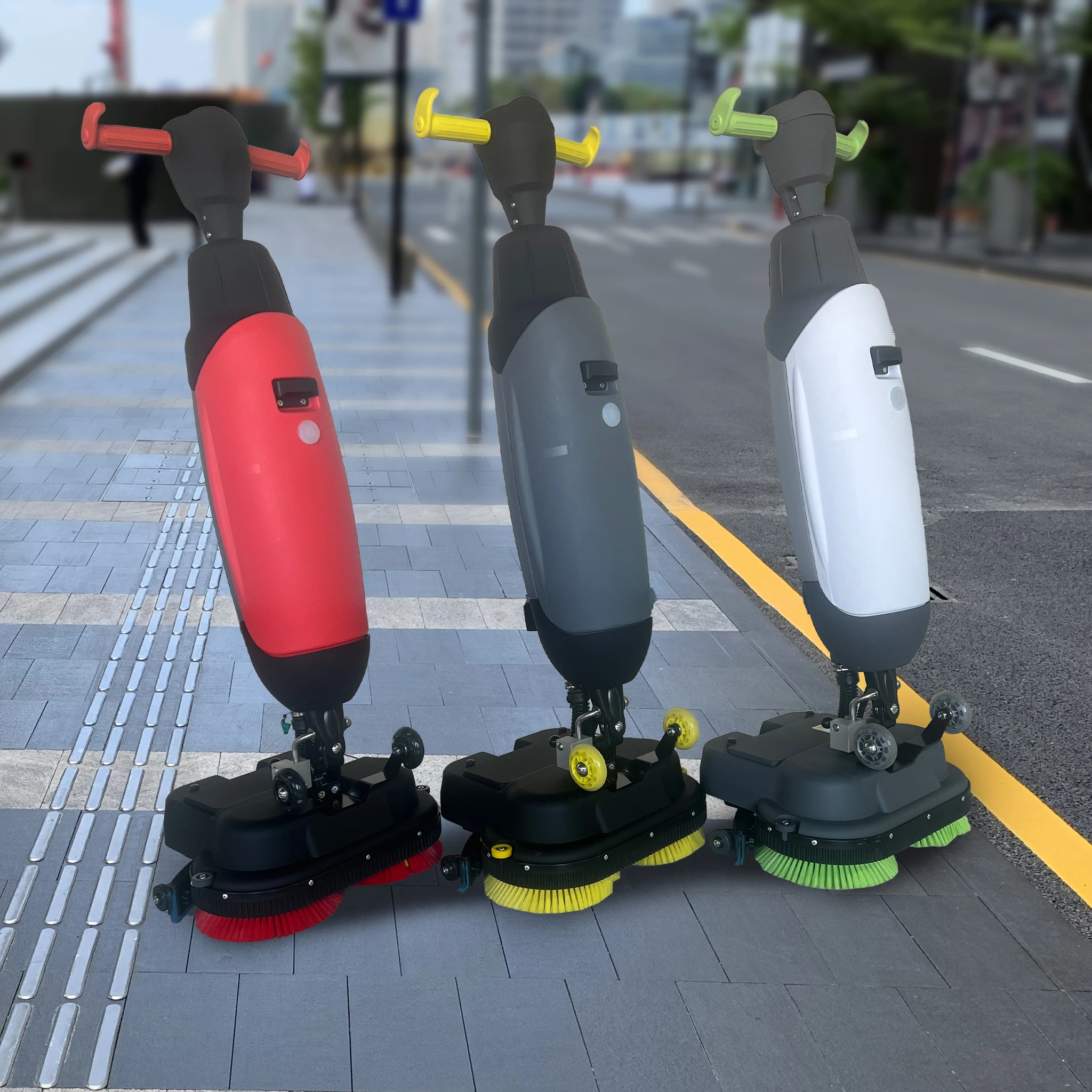 Electric 24v Mini Floor Washing Machine New Double Brush Household Commercial Use Hand Push Suction Drag Integrated Design