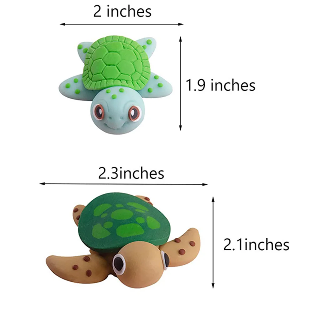 4pcs/Set Turtle Figurines for Cake Decorations Ocean Animal Landscape Cake Toppers Home Garden Terrarium Birthday Party Decor