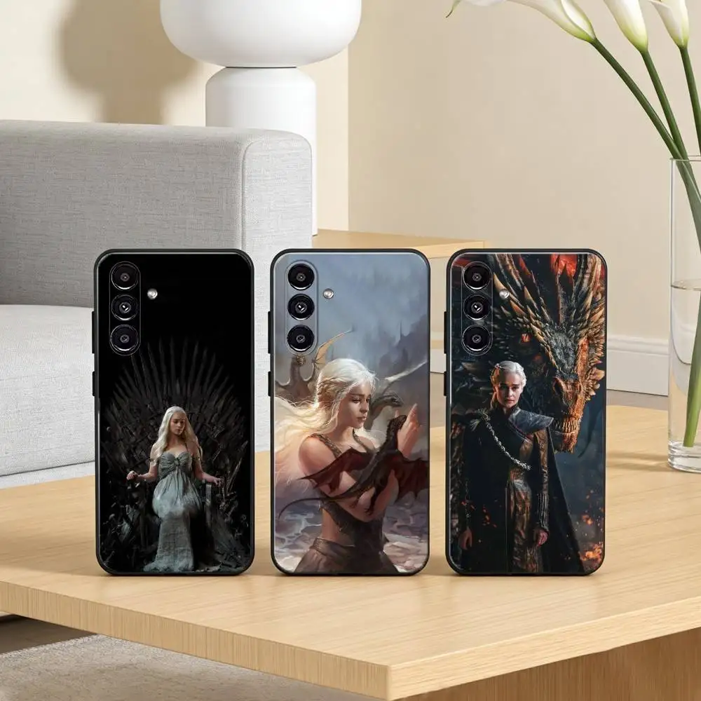 Capa de celular Game of Thrones-Dragon Mother Thrones para Samsung Galaxy A13,21s,22,31,32,52,53,71,72,73, capa preta macia