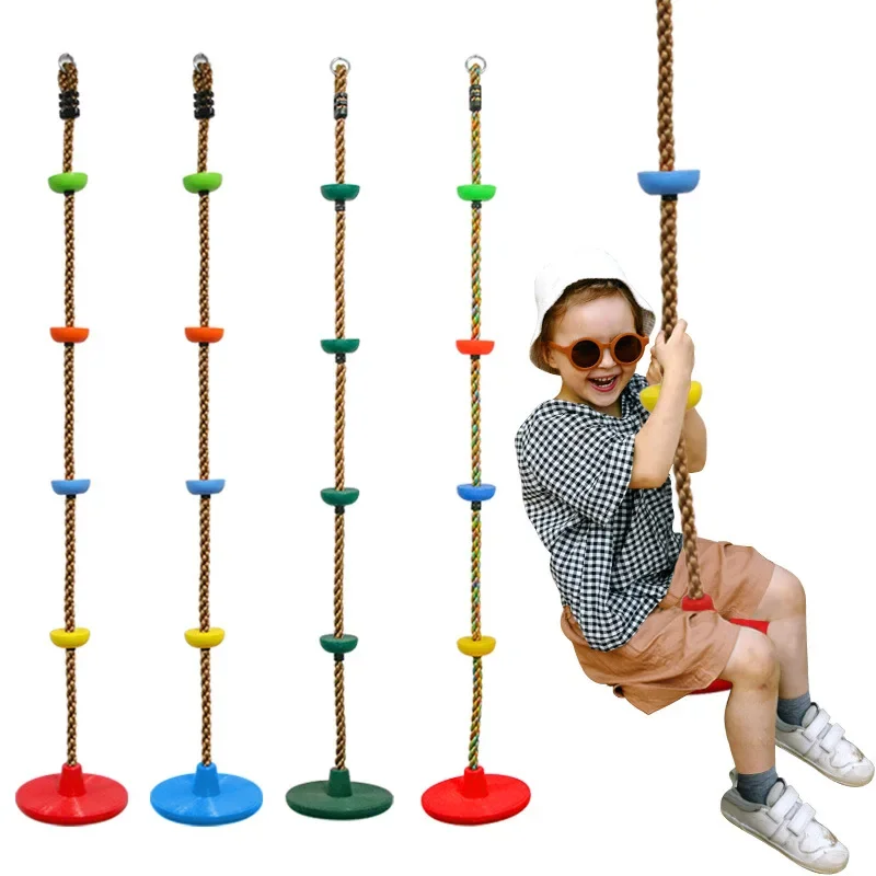 100KG Kids Disc Swing PE Climbing Rope Indoor Outdoor Thickened Octagonal Petal Hanging Swing Toy Height Adjustable for Children