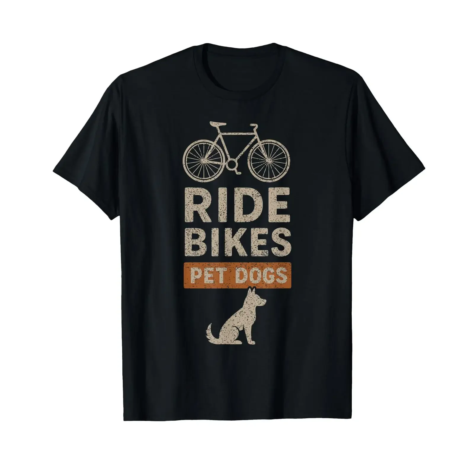 Ride Bikes Pet Dogs Bicycle Cycling Biking Dog Lover T Shirt vintage Washed Unisex Slightly Stretched graphic Casual Versatile