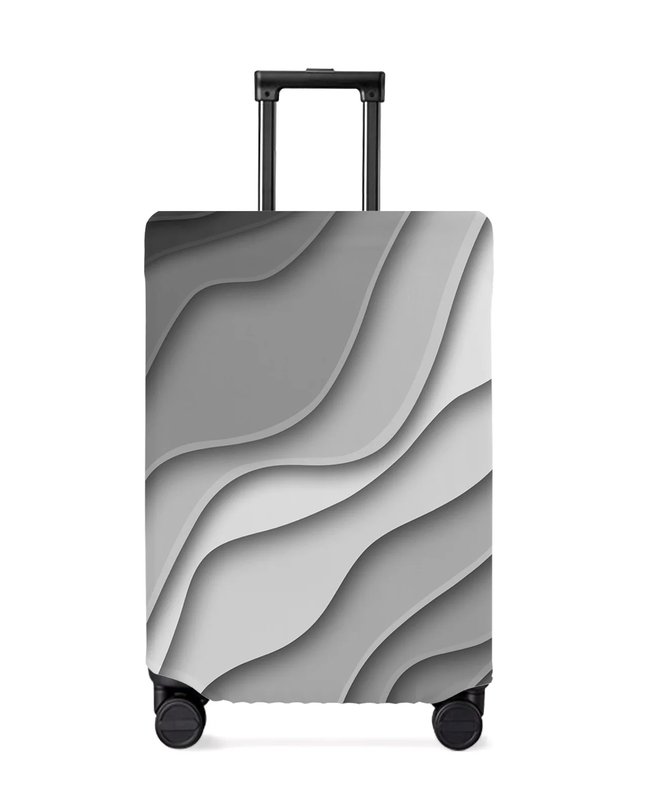 

Black Gray Gradient Modern Geometric Abstraction Luggage Cover Stretch Baggage Dust Cover for 18-32 Inch Travel Suitcase Case