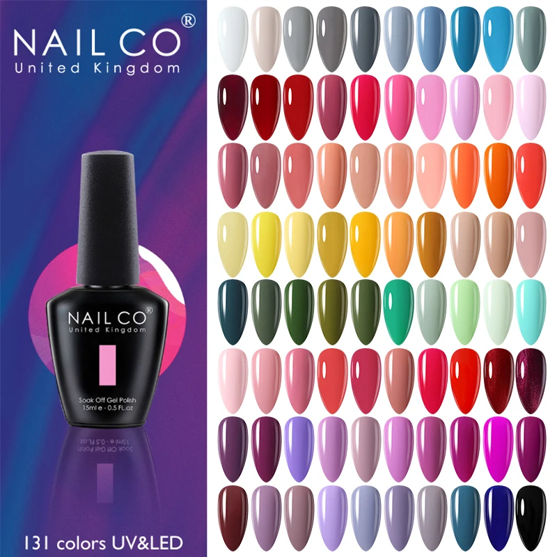 NAILCO 131 Colors Nail Gel Polish Off LED LED Gel Semi Permanant 15ML Gel Nail Art Hybrid Varnishes All For Manicure lacquer