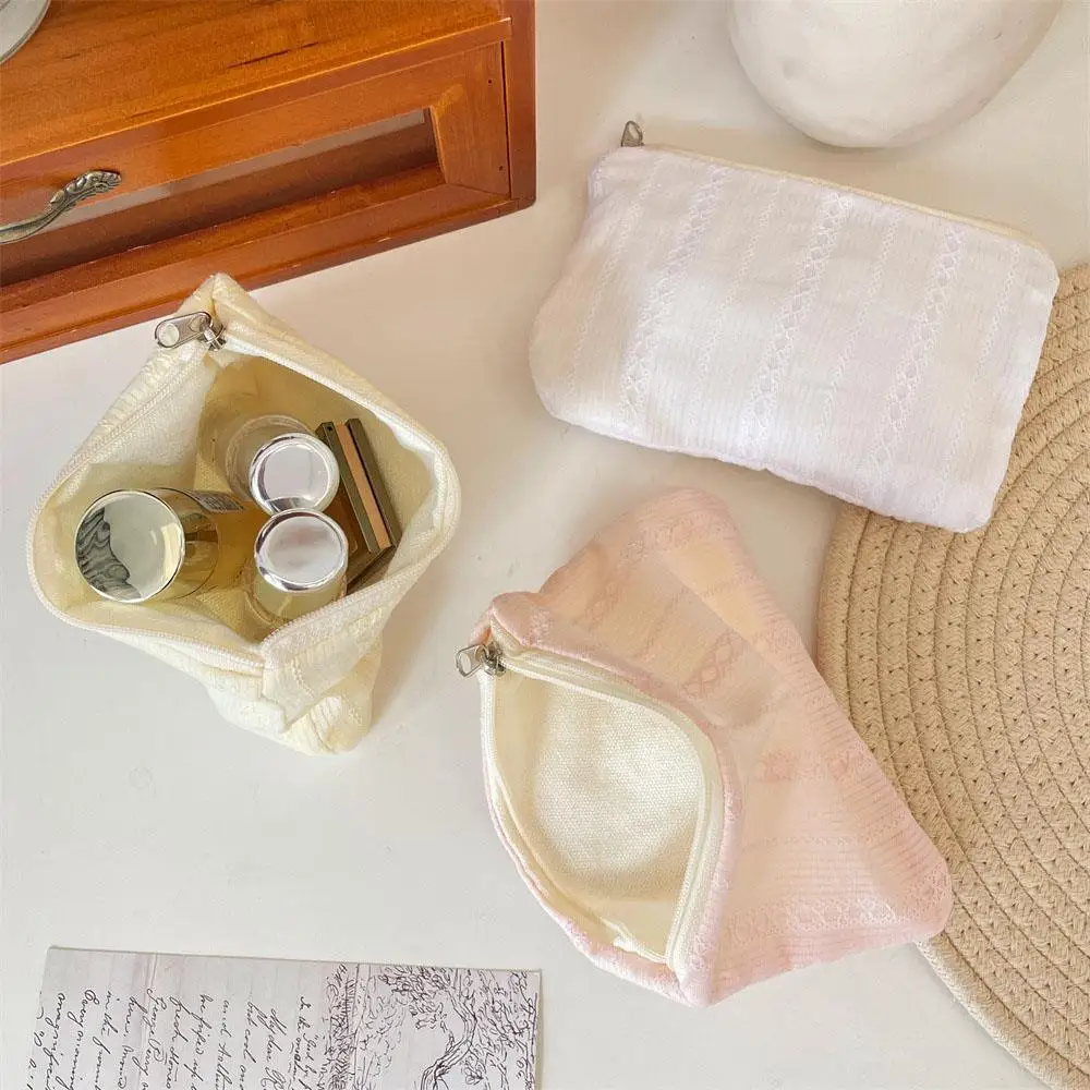 Neue Streifen Mini Make-Up Tasche Kleine Reise Kosmetik Taschen Tragbare Handtaschen Lippenstift Kopfhörer Datenkabel Lagerung Tasche Brieftasche Beutel