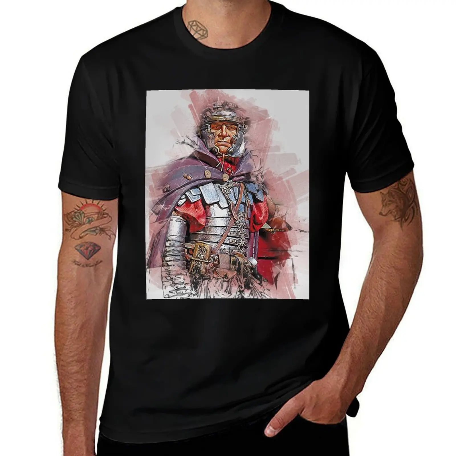 Camiseta con diseño de un legionario romano, ropa deportiva transpirable para hombre