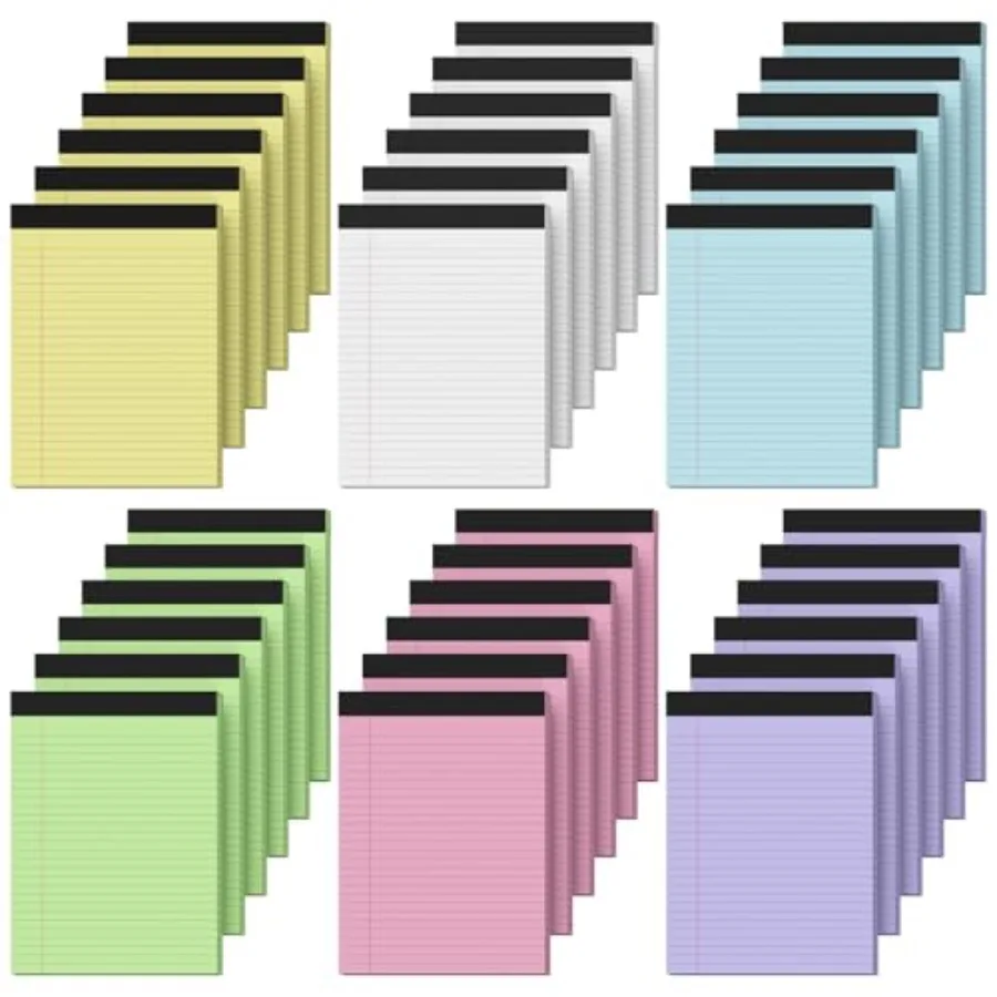 

Legal Pads 8.5 x 11, Note Pads 8.5 x 11, Wide Ruled Legal Pads, Multicolor Notepads 8.5 x 11 with Sturdy White Back, 30 Sheet/N