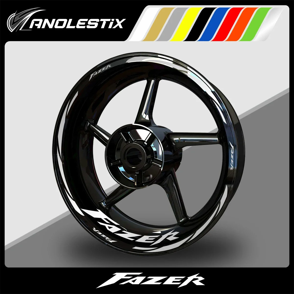 AnoleStix Reflective Motorcycle Wheel Sticker Hub Decal Rim Stripe Tape For YAMAHA FAZER 2017 2018 2019 2020 2021 2022