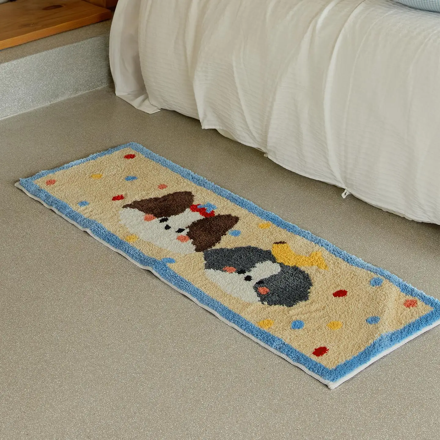 VIKAMA Niedlicher Katzenteppich, Wohnzimmersofa, Couchtisch, Bodenmatte, Cartoon und einfache Schlafzimmer-Nachttischdecke, Heimdekoration