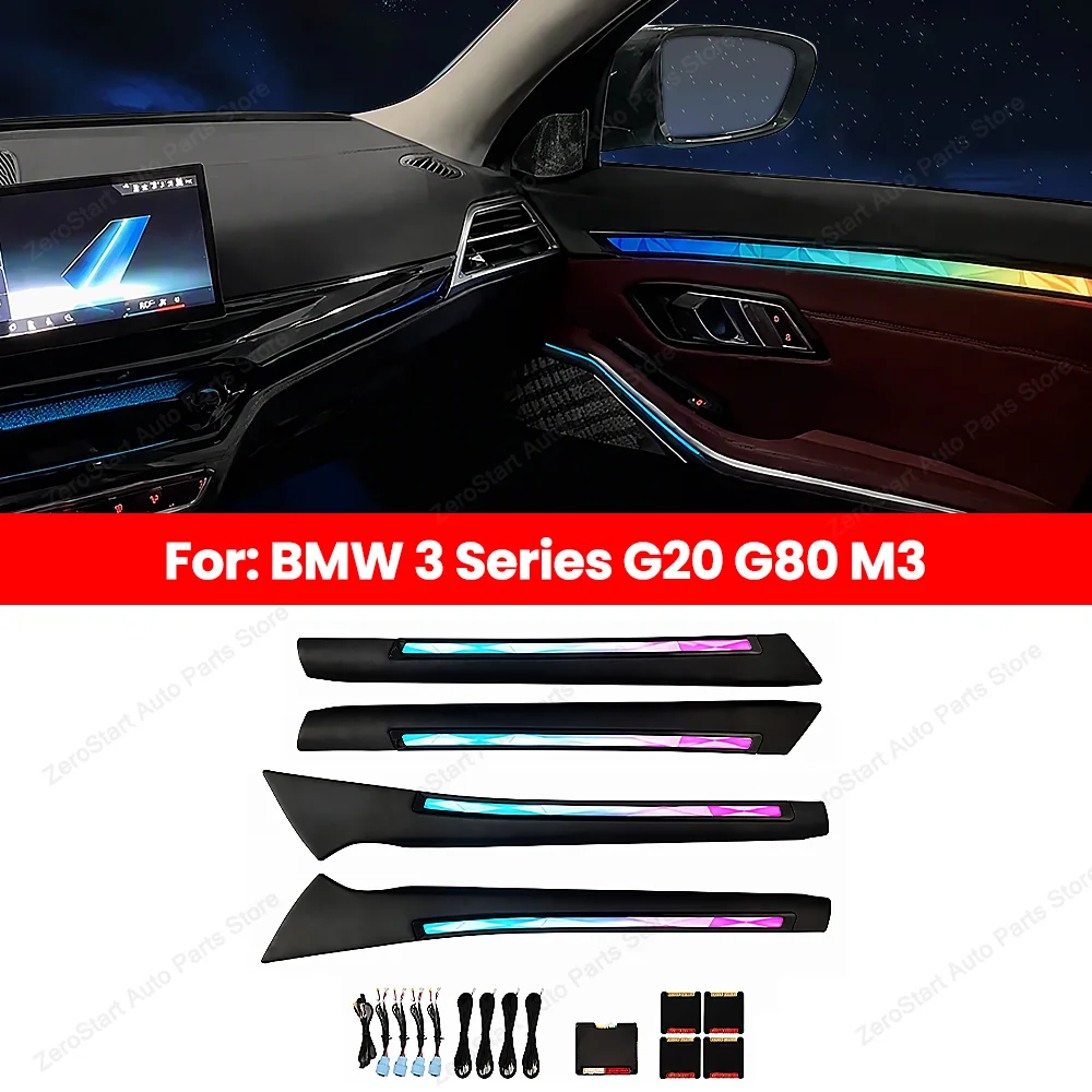 LED Colored Door Crystal Ambient Light For BMW New 3 Series G20 G80 M3 Interior Lighting Upgrade for Enhanced Car Atmosphere
