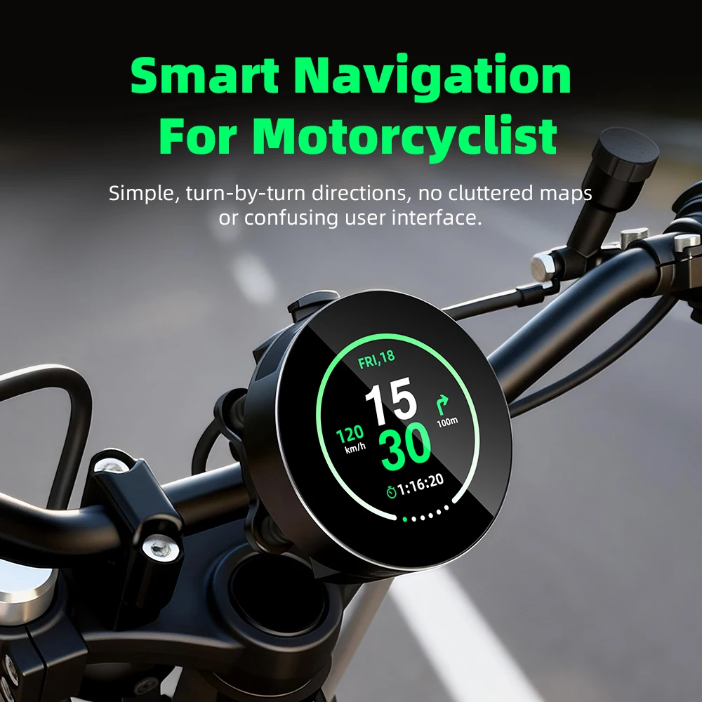 HOT wifi/Bluetooth 5.0 IP67 Waterproof Motorcycle Display Screen Round Removable Navigation Round GPS Speed Display Dashboard