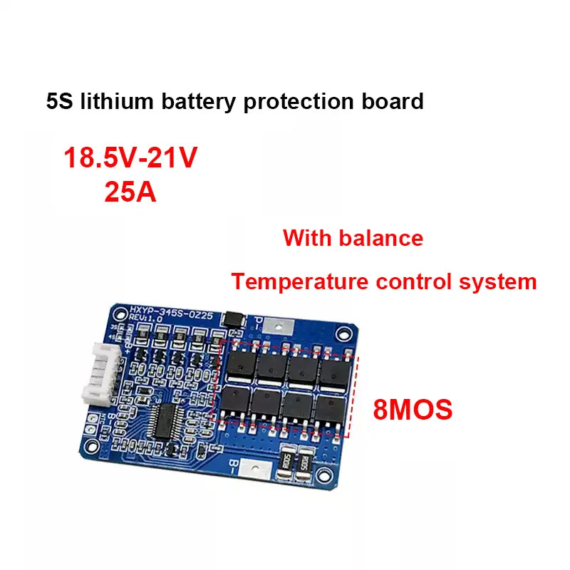 3S 4S 5S 25A BMS 18650 Lithium Battery Protection Board Module with Balanced 12.6V 16.8V 21V  Heatsink view 5
