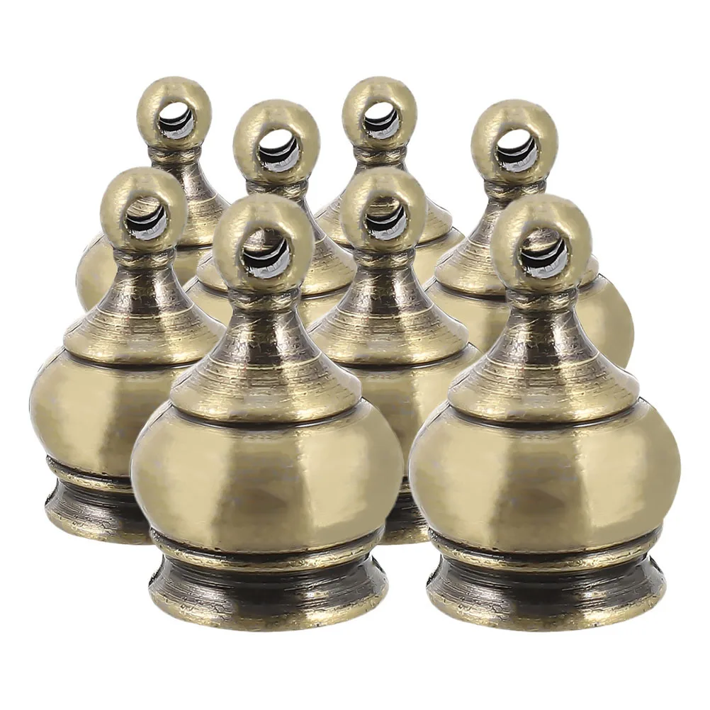 

8Pcs Crown Decorative Lamp Finials M10x1 Thread Screw Caps Easy Install Lamp Shade Knob Tops Brass Home Lighting Accessories