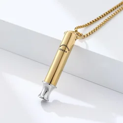 528Hz Meditation Mindfulness Breathing Pendants Fashion Stainless Steel Men and Women Whistle Necklace Relieves Anxiety Jewelry