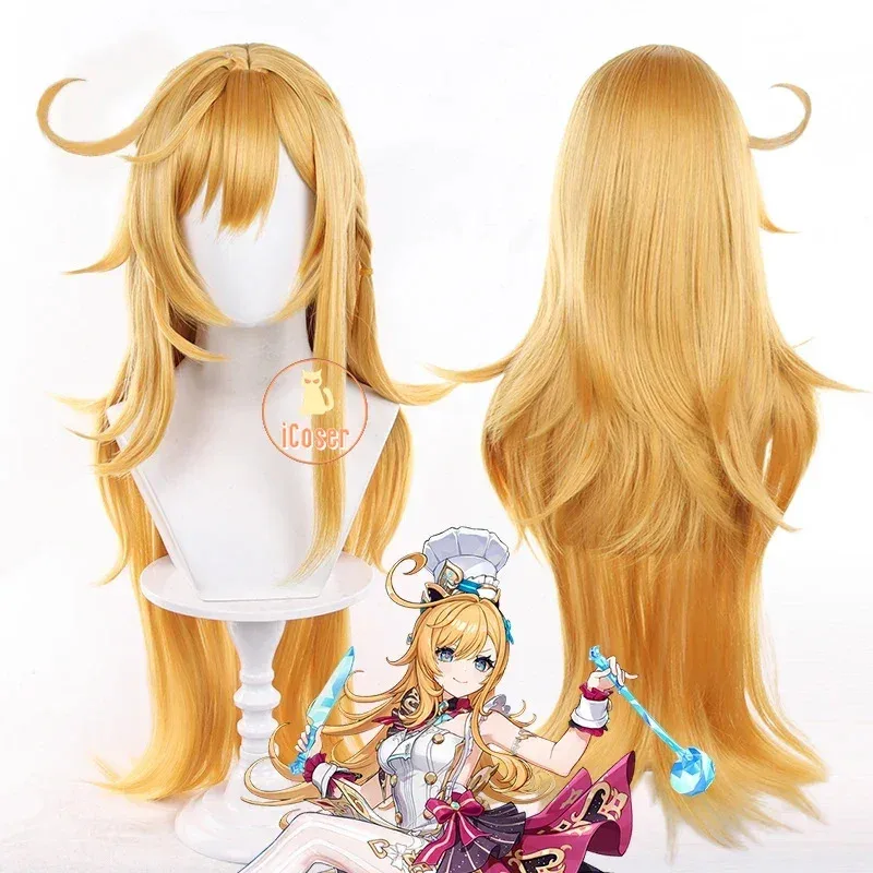 أزياء ICoser Genshin Impact Escoffier التأثيرية فستان شعر مستعار قبعة Ousia Fontaine التميز بطعم جيد لحفلات الهالوين للنساء