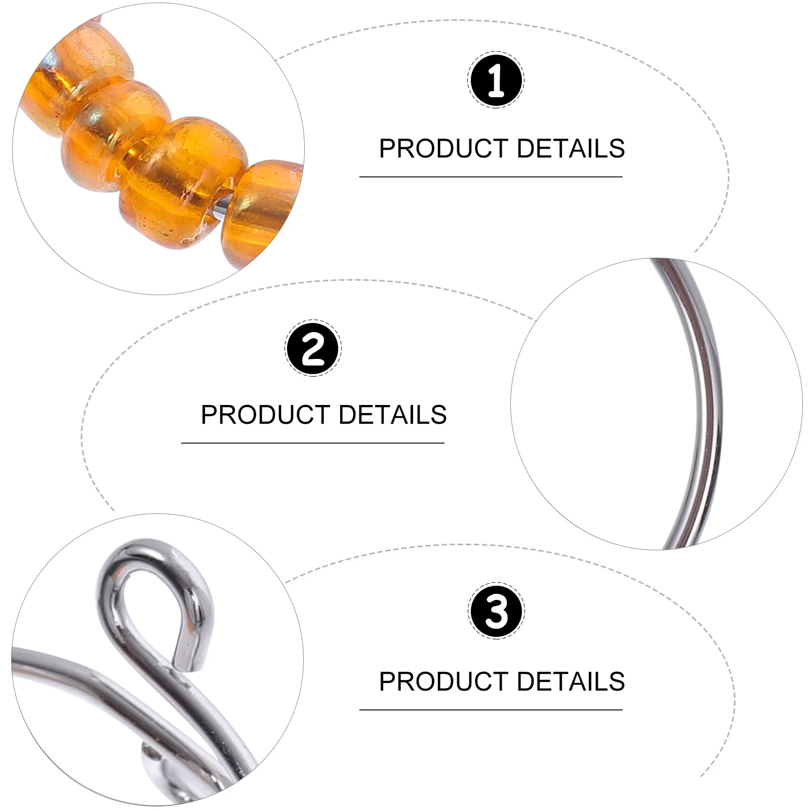 

Chic Fidget Ring for Women Anxiety Relief Rotatable Beads Smooth Non-Scratch Comfortable Long-Term Wear Fashion Ring