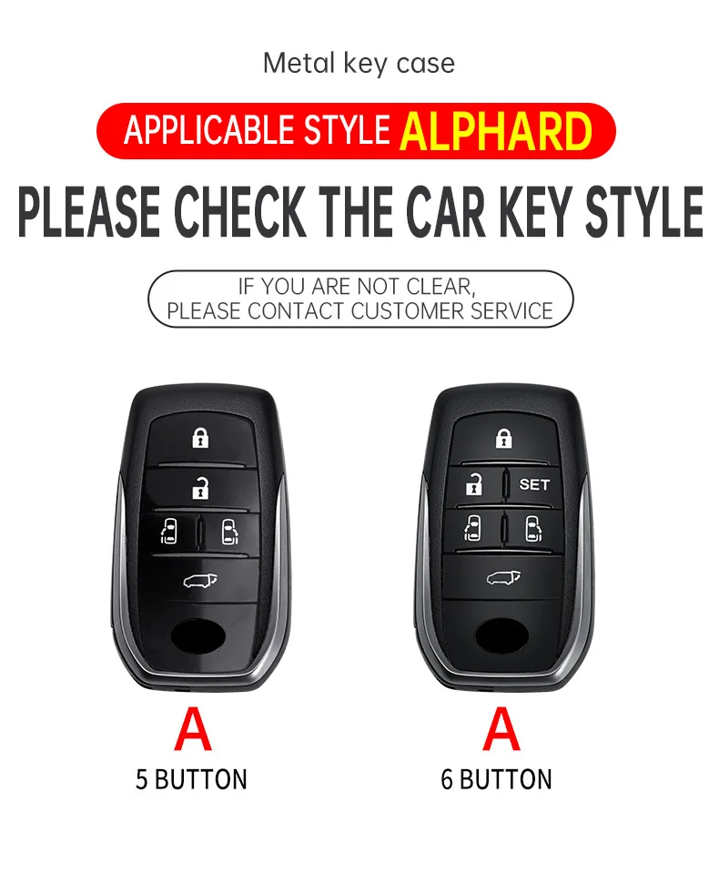 Retro Zinc Alloy For Toyota Sienna CHR Hilux RAV4 Alphard Highland 5 6 Button Smart Remote Car Key Case Cover Fob Accessories