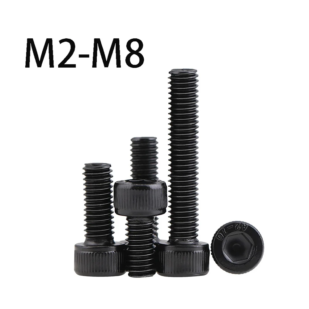 Black Allen Hexagon Socket Cap Head Screw Bolt M2 M2.5 M3 M4 M5 M6 M8 Black 304 Stainless Steel Cheese Head Inside Hexagon Bolts