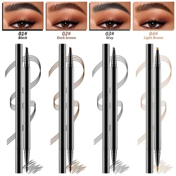 Private Label 2in1 Liquid Eyebrow & Eyeliner Pen Custom Logo Extremely Fine Waterproof Non-smudge Bulk Four-headed Forked Makeup