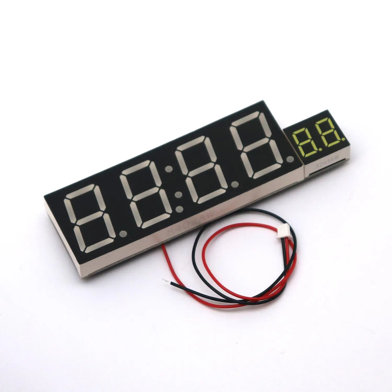 0.8Inch 6Bit LED Digital Clock With Seconds - 12/24H Time Display Brightness Adjustment DIY DC 5V 12V Car RED BLUE GREEN WHITE