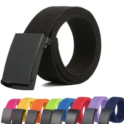 Men Female Jeans Belt Nylon Adjustable Belt Outdoor Travel Tactical Waist Belt Unisex Buckle Trousers Pants 120cm
