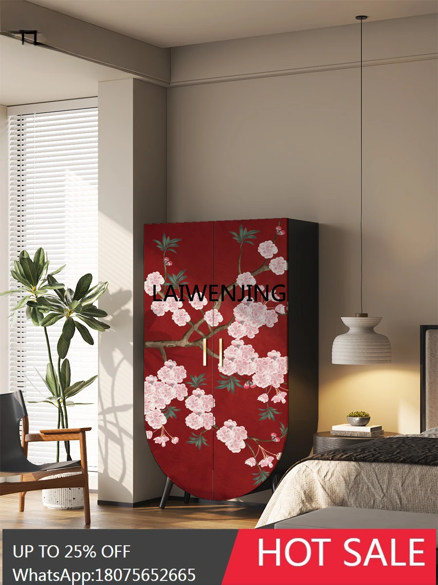 MYJ China trench coat bedroom integrated storage living room TV side solid wood locker