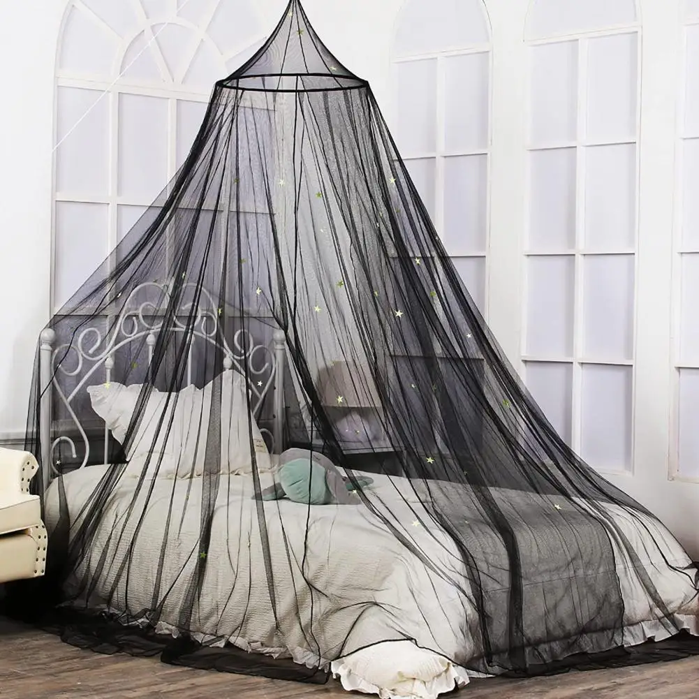 Dome Mosquito Net Durable Lightweight Bed Curtain Stars Princess Canopy Fluorescent Bedcover Curtain Household Supplies