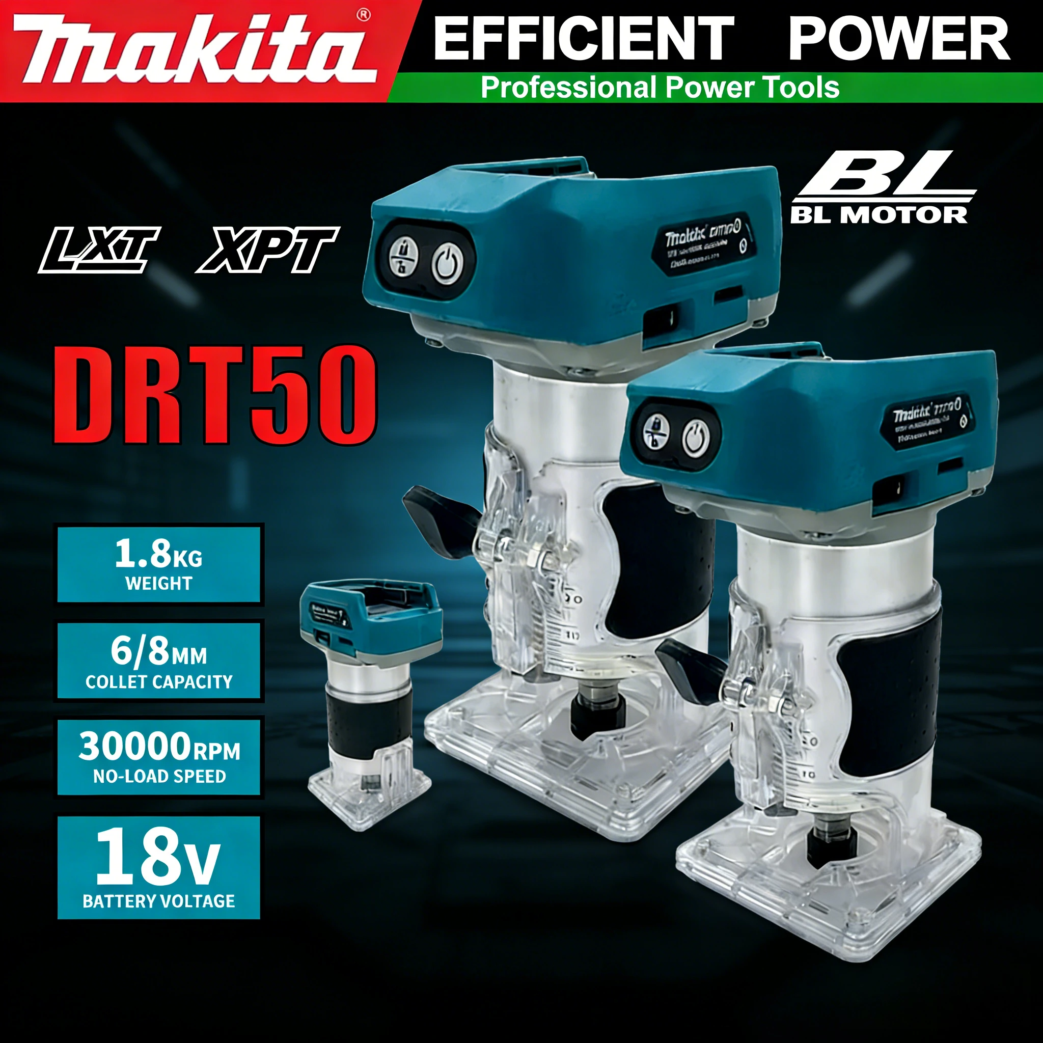 

Аккумуляторный триммер Makita DRT50 18В, бесщеточная фрезерная машина для обработки дерева и гравировки