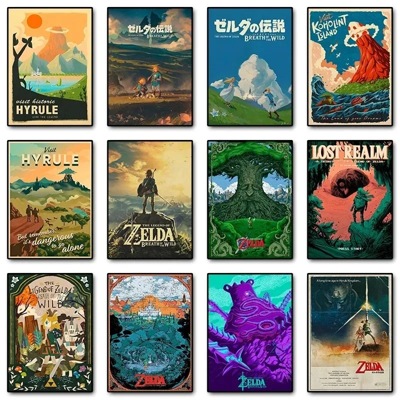 Zeldas Link Legend Video Game Poster Canvas Painting Poster and Prints Wall Art Pictures for Modern Bedroom Game Room Home Decor