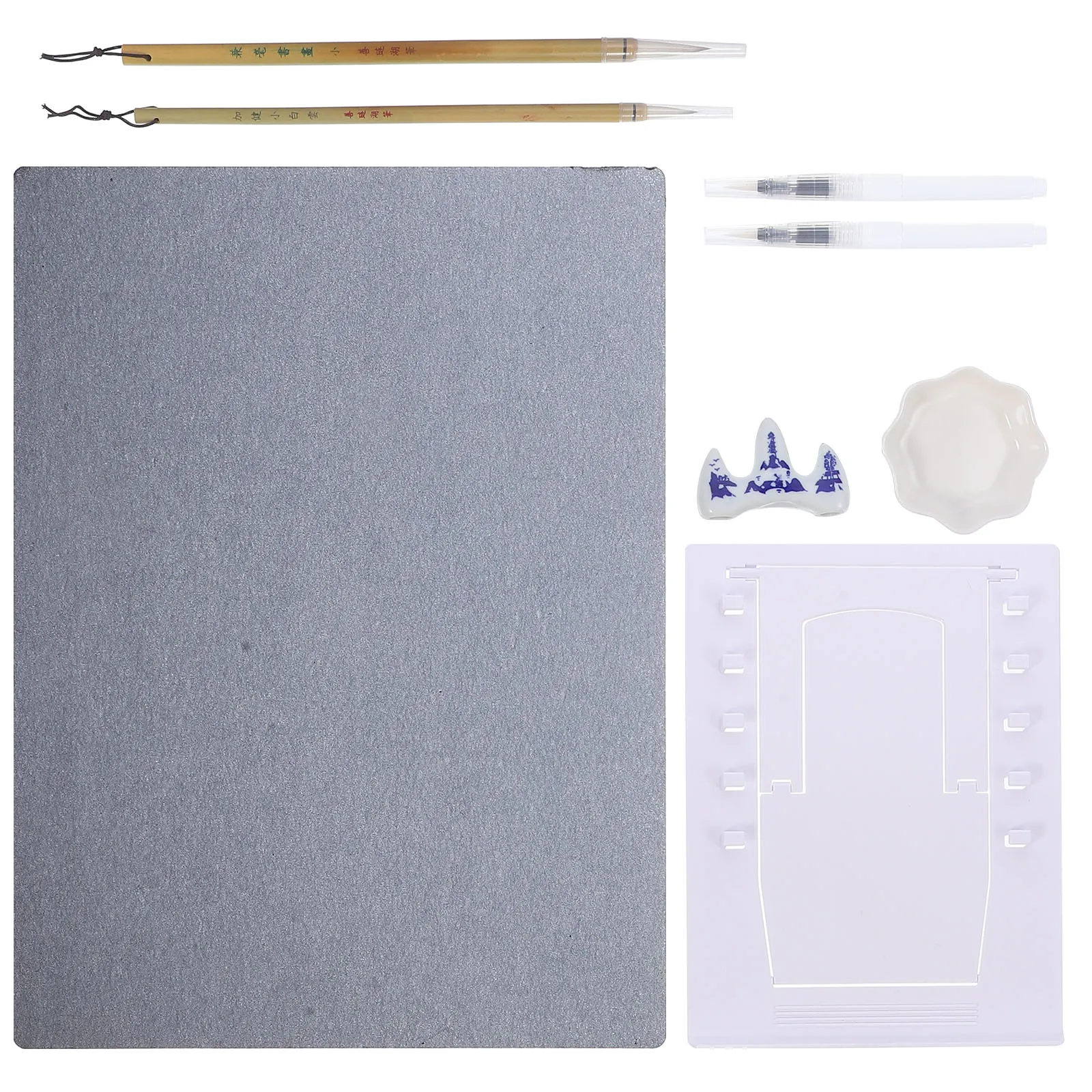 1 conjunto de prancheta de desenho conjunto de pintura a água material pp suporte dobrável suporte de escova de bambu reutilizável placa artística para esboço viagem