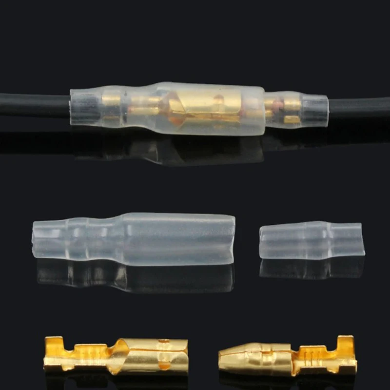 100PCS 50 Set Male Female Motorcycle Bullet Connector Socket Classic TerminalS For Cable Wire of 1.0 mm to 2.5 mm