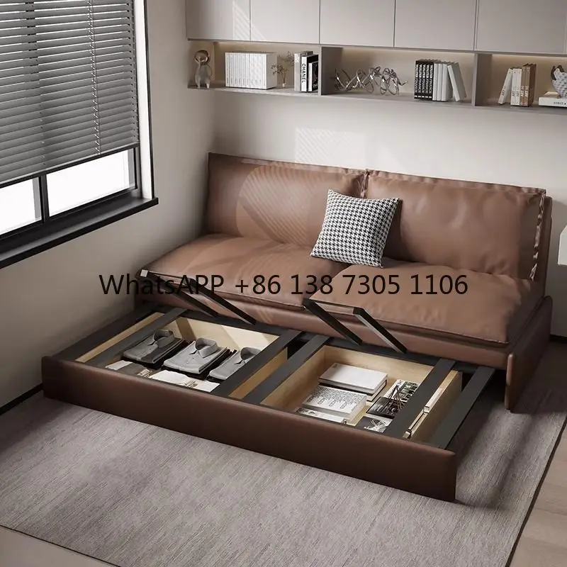 

Sofa bed dual-purpose folding cream wind living room multi-functional cat paw cloth book room single