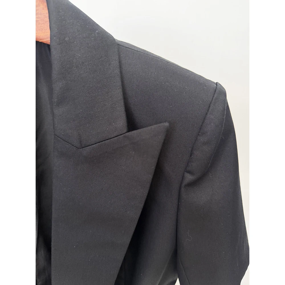 Immagine 7: HIGH STREET Ultima Moda 2026 Giacca Designer da Donna a Maniche Corte con Cintura Blazer Casual