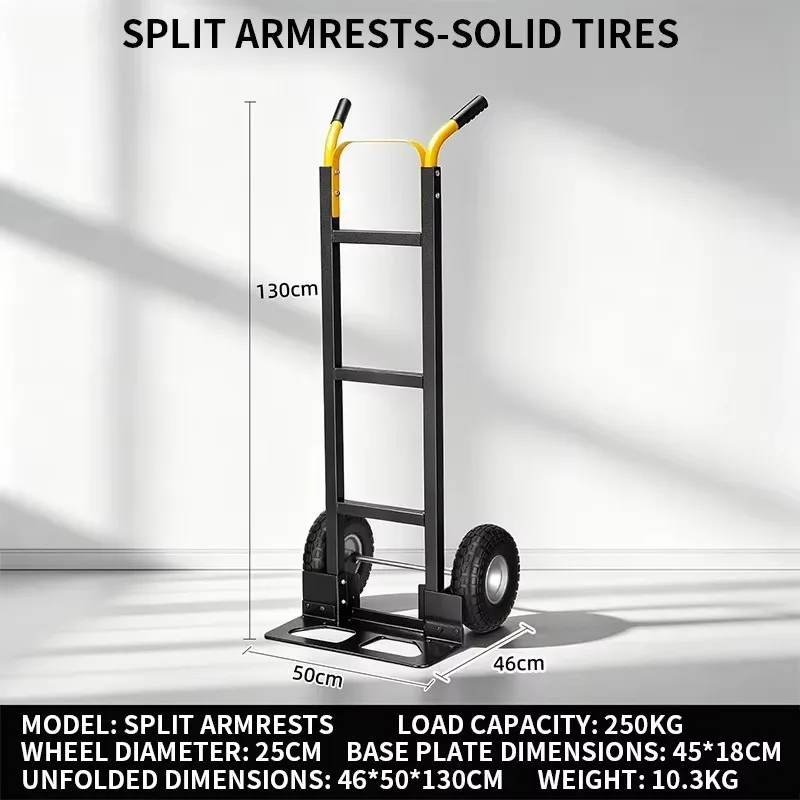 3-in-1 Folding Hand Cart, 4-Wheel Hand Cart, Diagonal Pull Mode for Effortless Hauling, Heavy-Duty Hand Cart