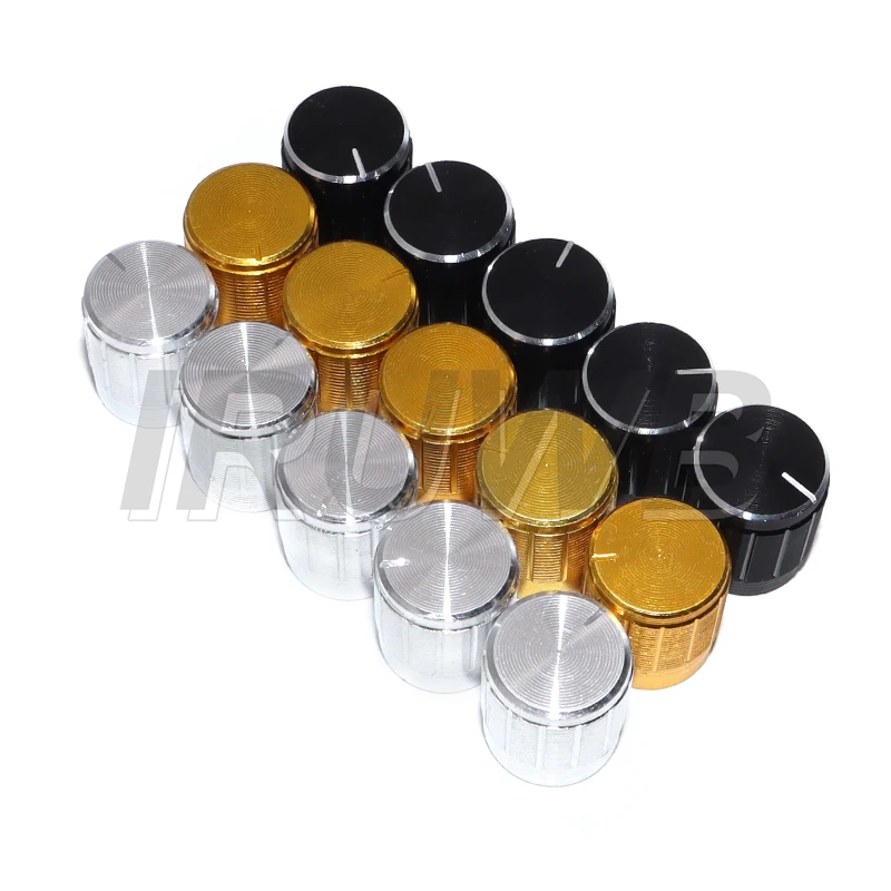 

15 шт. WH148 комплект крышек ручки потенциометра 15x17 мм, регулируемая металлическая крышка ручки, крышка аудио ручки для регулировки громкости звуковой системы